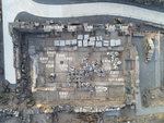 The synagogue, aerial view looking east.