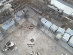 Probe 854 in the plaster floor, looking northeast.